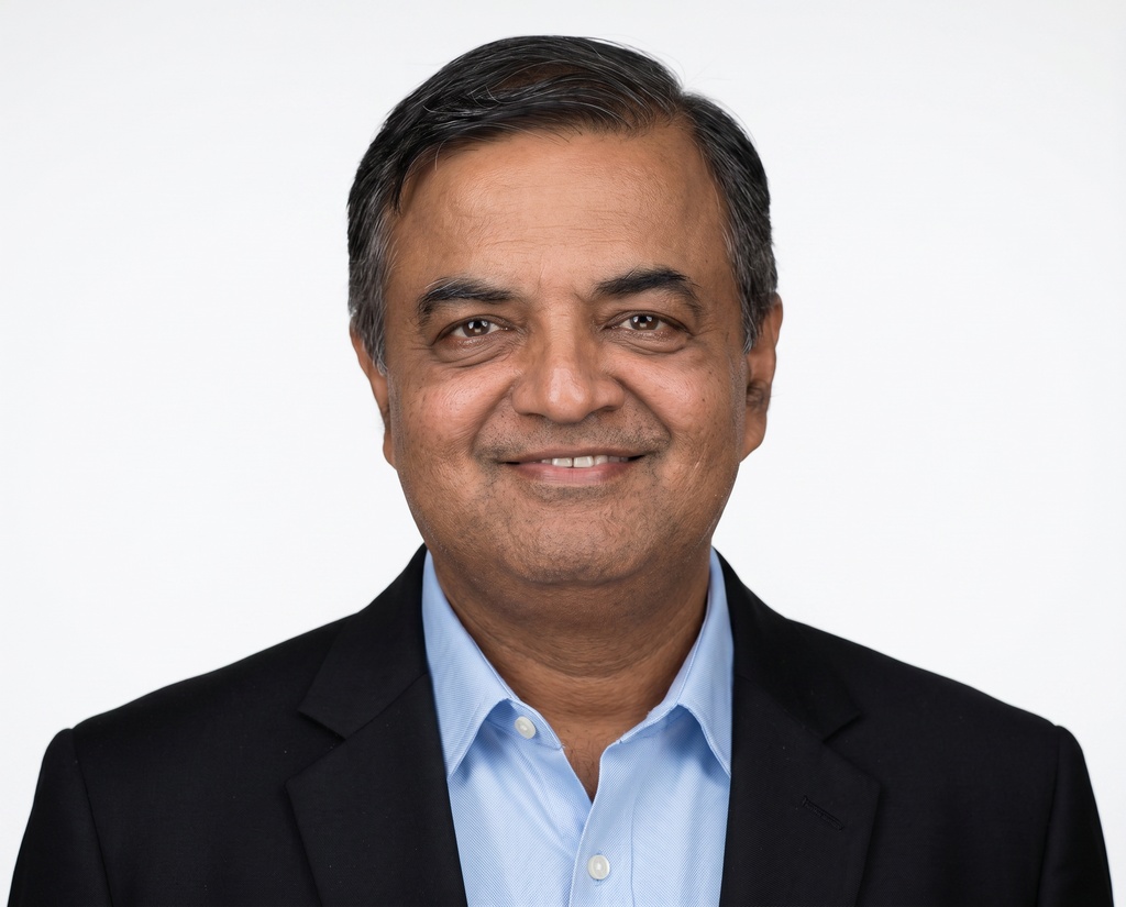 Aarav's headshot, white studio backdrop
